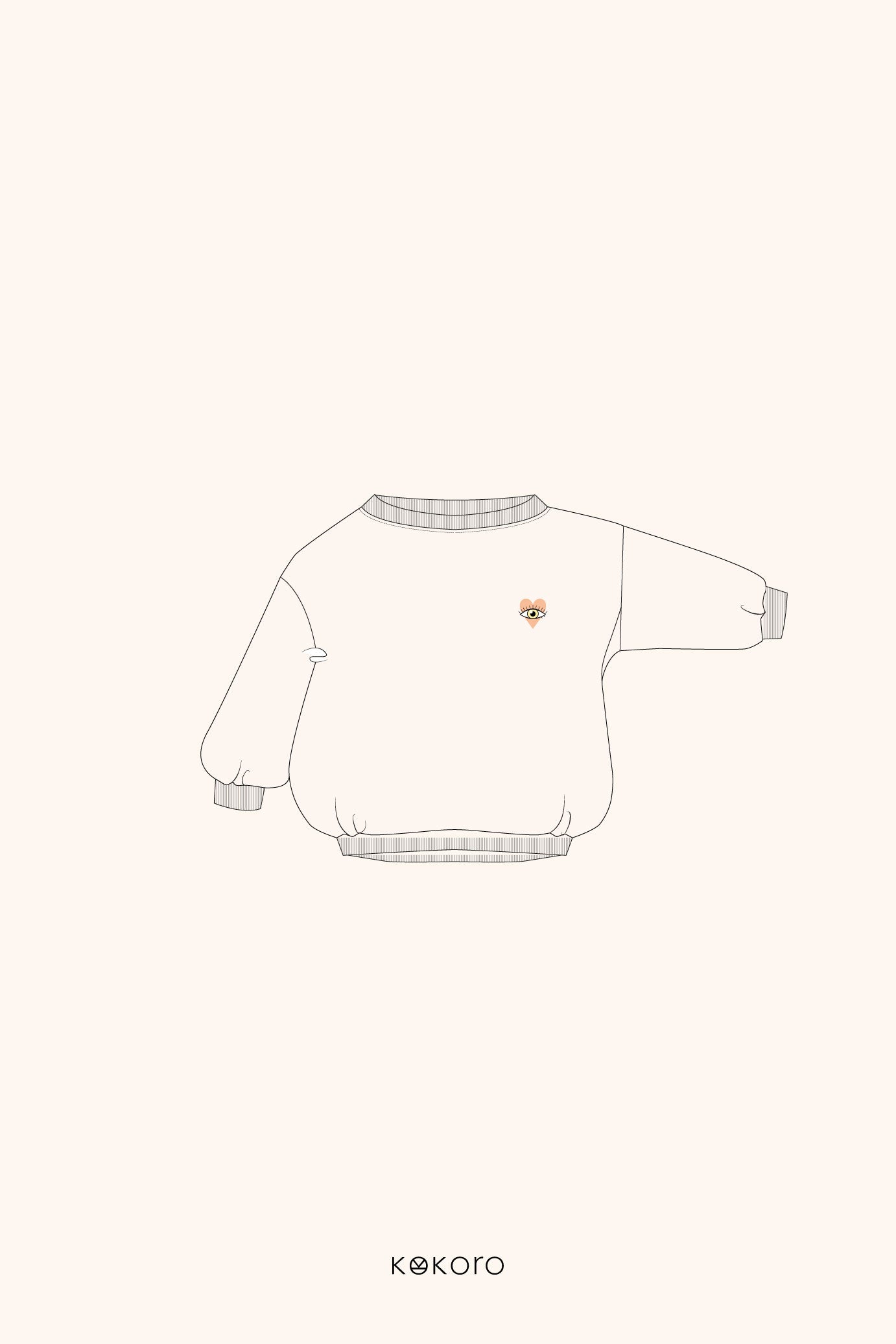 Sweatshirt "Ich sehe mit dem Herzen" - Stickdesign für Kinderherzen